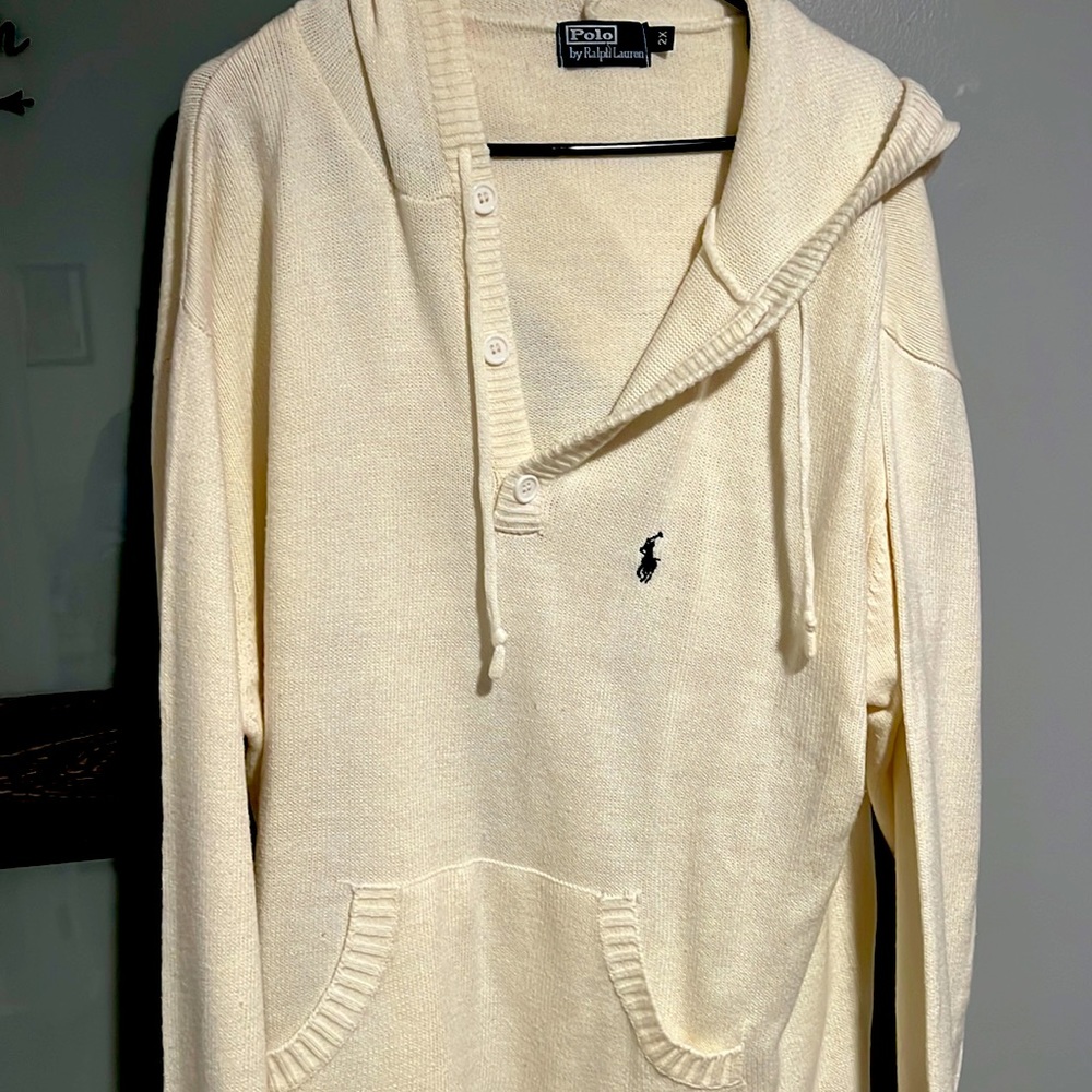 Off white Ralph Lauren hooded sweater